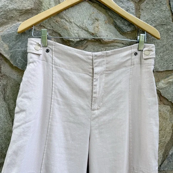 Jason Wu Linen Neutral Cargo Pants Medium - Picture 2 of 6